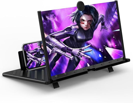 20" Screen Magnifier for Cell Phone,Fanlory 3D HD Magnifying Projector Screen Enlarger for Movies, Videos and Gaming, Foldable Phone Stand with Screen Amplifier,Compatible with All Smartphones