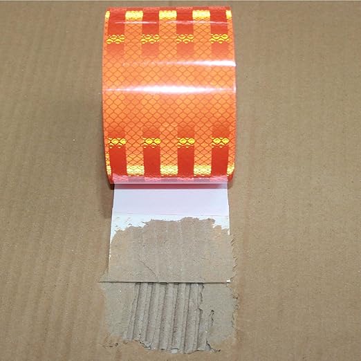 Non Fading Orange Reflective Tape Outdoor Waterproof 4 inch, High Visibility Warning Industrial Marking Tape, Safety Stickers (68 feet)