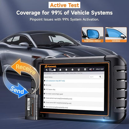 FOXWELL NT809BT Bidirectional Scan Tool, OBD2 Scanner Diagnostic Tool with 30 Maintenances, All System Code Reader for Cars and Trucks, Wireless Automotive Diagnostic Tools, FCA Support, 3-Year Update