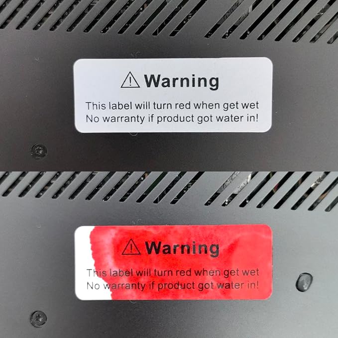 130pcs 1.6x0.6 inch Water Sensitive Sticker Turn Red When Got Wet Device Potential Damage Indicator Warranty Void Instruction Liquid Sensor Label