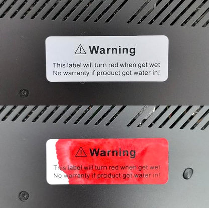 130pcs 1.6x0.6 inch Water Sensitive Sticker Turn Red When Got Wet Device Potential Damage Indicator Warranty Void Instruction Liquid Sensor Label