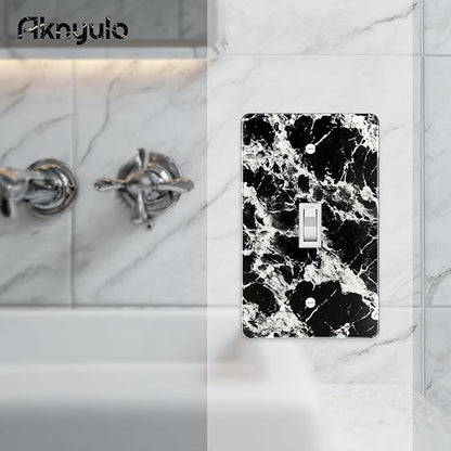 Black White Marble Pattern Acrylic Light Switch Plate Light Switch Cover Switch Plate Decorative Acrylic Wall Plate Single Toggle