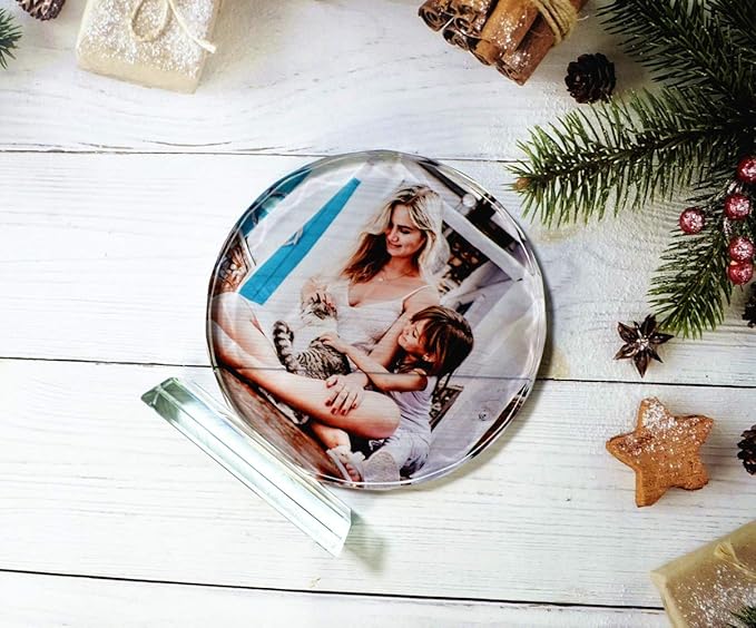 FANF&YKPY Crystal Glass Custom Color Photo Home Decor Photo Frames, Birthdays, Wedding Anniversaries, Wedding Gifts, for Girlfriends, Husbands,Wife,Friends,Parents
