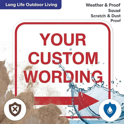 Custom Metal Left or Right Arrow Sign – 14x14 Inches Rust Free .040 Aluminum, Fade Resistant, Personalized Outdoor Sign for Business Workplace Office Home