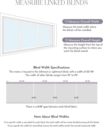 Graywind Smart Coupled Roller Shades Compatible with Alexa Google Custom Size Extra Large Motorized Blinds for Windows(White)