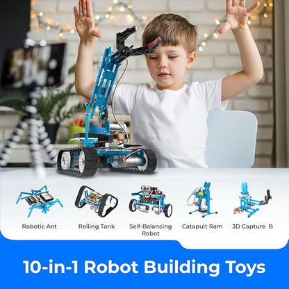 Makeblock mBot Ultimate 10 in 1 Robot Building Toys, Robotics Kit App Remote Control Robot Toys Compatible with Arduino C & Raspberry Pi, STEM Educational DIY Robotics for Kids Ages 12-16