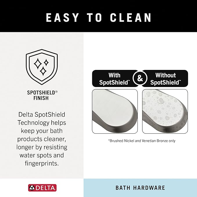 Delta Faucet Becker 3-Piece Bathroom Set, SpotShield Brushed Nickel, 18"/24" Towel Rack, Toilet Paper Holder, Ring BCK63-DN