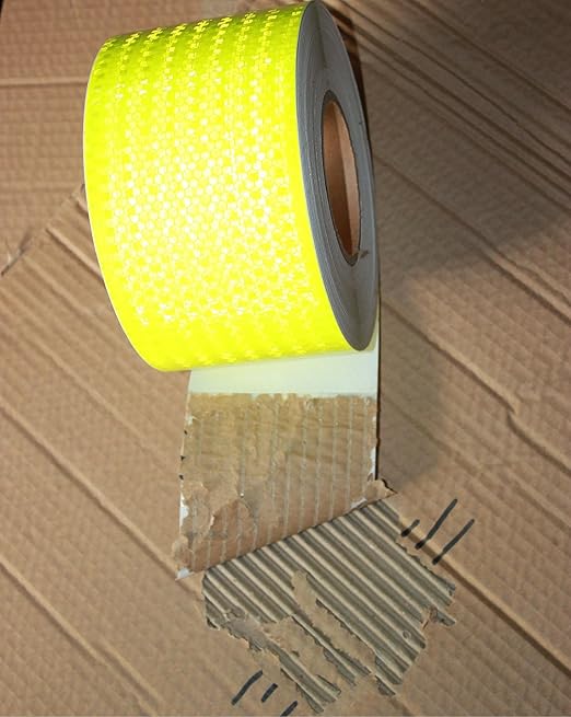 Fluorescent Yellow Reflective Tape Outdoor Waterproof 3 inch, High Visibility Warning Safety Industrial Marking Tape (68 feet)