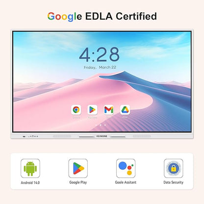 Interactive Smart Board for Classroom, 55” 8+128 GB Electronic Digital Whiteboard Built-in Google EDLA-Certified Android 14 OS - 4K Touchscreen Smartboard for Home Office School Studio Display