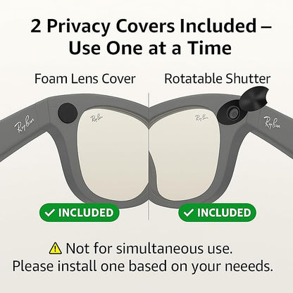 LED Light Privacy Cover for Ray-Ban Meta Smart Glasses – Rotating Camera Lens Shutter Compatible with Wayfarer/Skyler/Headliner(Gen 2), 6PCS Rotating LED Light Blocker Glasses Accessories