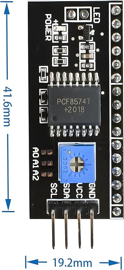 5Pcs PCF8574T I2C IIC Expansion Board Converter Module, Support LCD1602 LCD2004 Blue Backlight LCD Display Adapter Plate, with Integrated Circuits, for Arduino Robot UNO R3 MEGA DIY