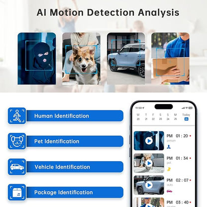 Security Camera Indoor Cam-2K 360° WiFi Cameras for Home Security,Pan & Tilt,Pet/Dog/Baby Camera with Phone app,2-Way Audio,Night Vision,24/7 Cloud & Micro SD Card Storage 1 Pack