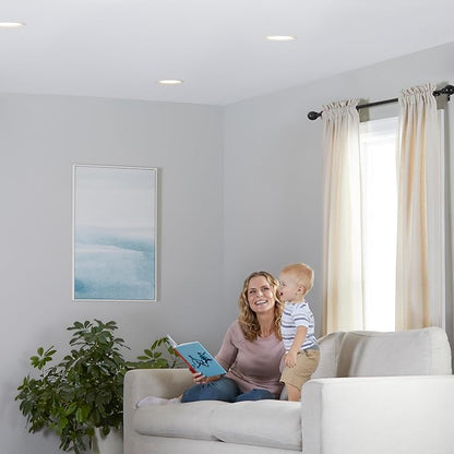 Amazon Basics Smart BR30 LED Light Bulb, Dimmable Soft White (2700K), 9W (60W Equivalent), 800LM, Works with Alexa Only, 2.4 GHz Wi-Fi, No Hub Required, 4 Pack