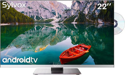SYLVOX 22'' Smart 12 Volt TV Digital Video Disc Combo FHD 1080P Android 11.0, with ARC CEC WiFi Wireless Connection, for Home, RV Camper, and Mobile Use(Limo Series),Black