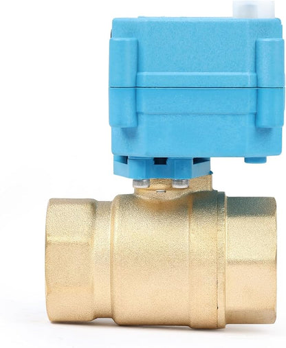 U.S. Solid Motorized Ball Valve - IP67 1inch Brass Ball Valve 110-230V with Waterproof Cover, Full Port, 2 Wire Auto Return, Normally Closed