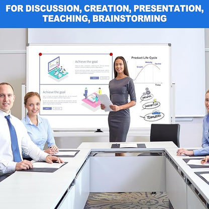 Magnetic White Board Dry Erase Whiteboard with Rolling Stand 72"x48" Double-Sided Mobile Large White Board on Wheels, Including 3 Magnetic Erasers, 7 Markers, 30 Magnets