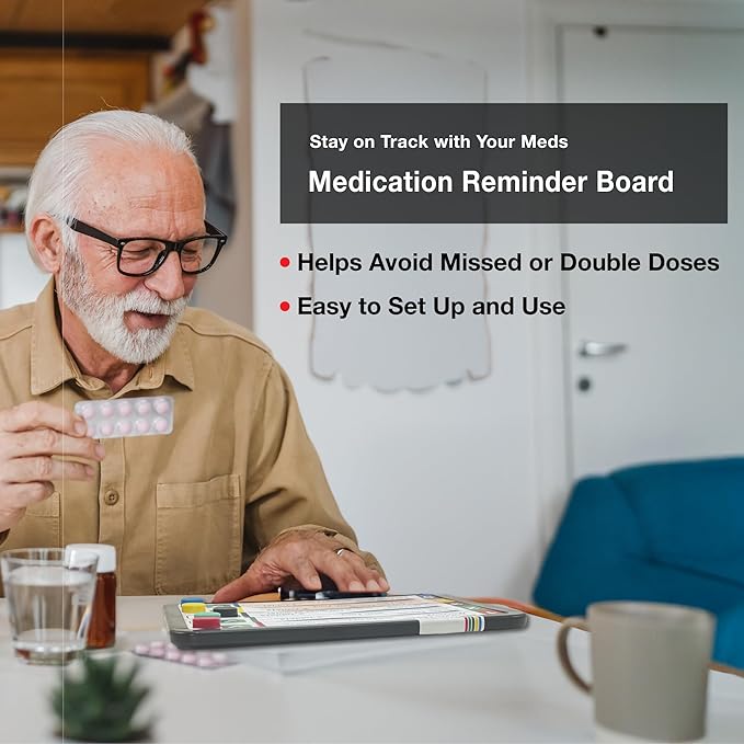 Medication Tracker for Seniors – Daily Pill Reminder Board with Color-Coded Cards – Easy-to-Read Visual Organizer, Pill Organizer Alternative for Dementia & Alzheimer’s Care