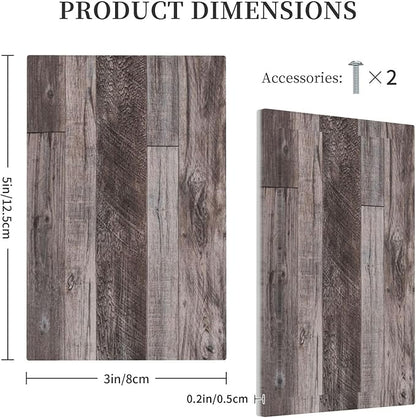 Light Switch Cover Plate Rustic Dark Grey Wood Retro Country Wooden 1 Gang No Device Blank Electrical Wall Plates Faceplate Decorative Switch Plate for Farmhouse Cabin Decor