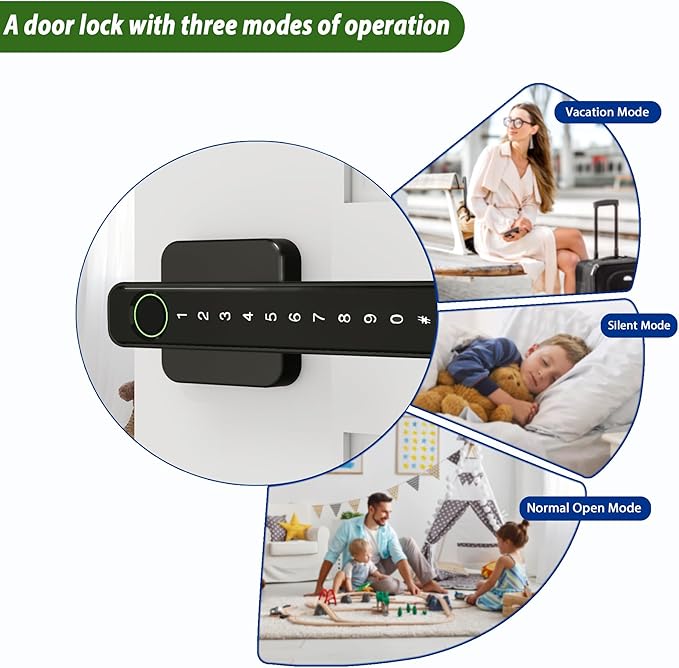 Smart Door Lock, Fingerprint Door Knob, 5 in 1 Digital Knob APP/Keypad Code/IC Cards/Fingerprint/Keys, for Home Hotel Apartment Office