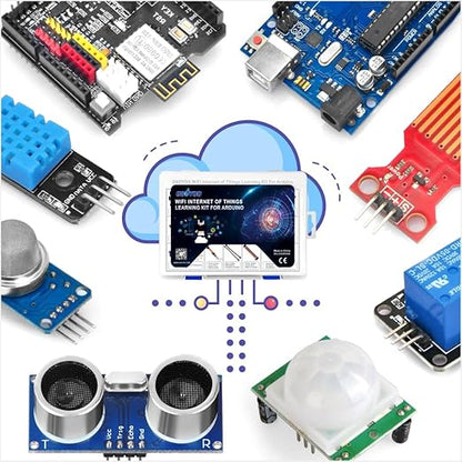 OSOYOO WiFi Internet of Things Learning Kit for Arduino | Include ESP8266 WiFi Shiled | Smart IOT Mechanical DIY Coding for Kids Teens Adults Programming Learning How to Code