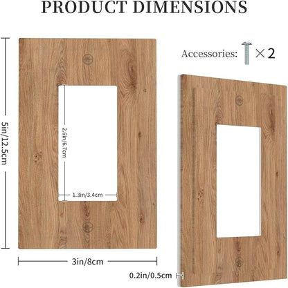 Decorative Outlet Covers Vintage Rustic Wood Color Brown Wood Grain 1 Gang Single Rocker Light Switch Cover Plate Wall Plates GFCI Faceplate for Farmhouse Cabin Decor