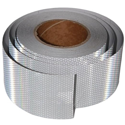 Non Fading Reflective Tape Silver Outdoor Waterproof 3 inch Wide, High Visibility Warning Industrial Marking Tape, Safety Stickers (68 feet)