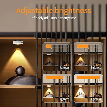 Puck Lights Cordless with Remote Control, 2200mAh Rechargeable Under Counter Lighting,3 Color Temperatures Dimmable Under Cabinet,Closet Light,Tap Light for Hallway (Silver, 3PCS)