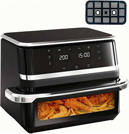 6-in-1 Stainless Steel Smart Air Fryer 11-Quart Extra-Large Capacity 360° Hot Air Circulation Rack Rapid Airflow Ideal for home frying, baking, roasting, and other diverse cooking needs.