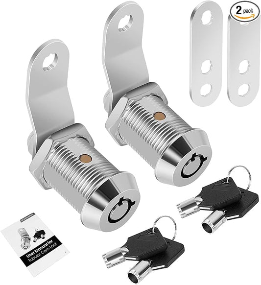 2 Pack RV Cabinet Locks Keyed Alike - 7/8' Storage RV Locks with Keys for Storage Door & Tool Box Protection