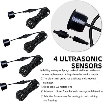 Parking Sensor Kit Backup Sensor Kit Reverse Sensor for Car 18 Color Options for Probes Adjustable Alarm Volume Professional Sensore de Reversa para Carro Safe Driving Assistant（Black）