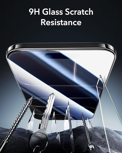ESR 3 Pack 9H+ Glass for iPhone Air Screen Protector，[Military-Grade Shatterproof], with AR Anti-Reflective Technology, Armorite Ultra-Tough Tempered Glass for iPhone 17 Air with Ultra Fit Tray
