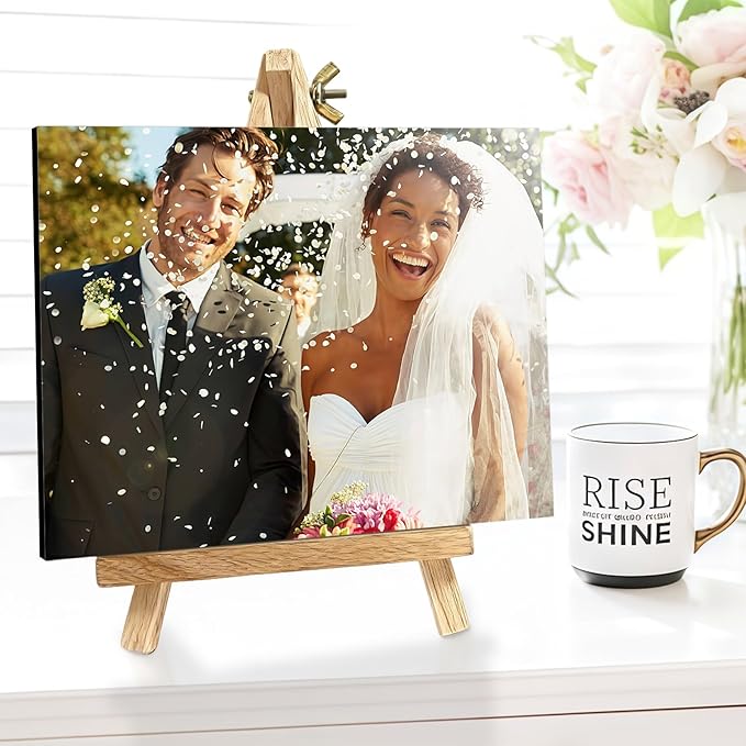 Custom Photo Frame with Stand, Personalized Picture Display, MDF and Wood Construction, Desktop Decor, Multiple Designs, Customizable Gift for Family and Friends