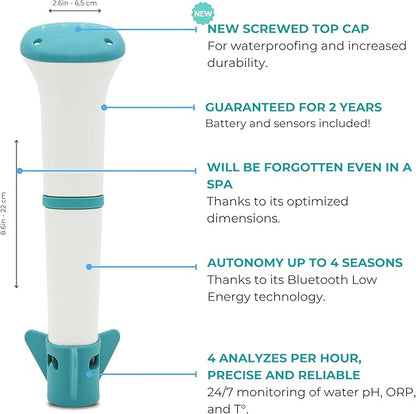 iopool Smart Water Monitor - Works for Chlorine & Bromine Pools, Hot Tubs, & Swim Spas - Gives Precise Dosage recommendations.