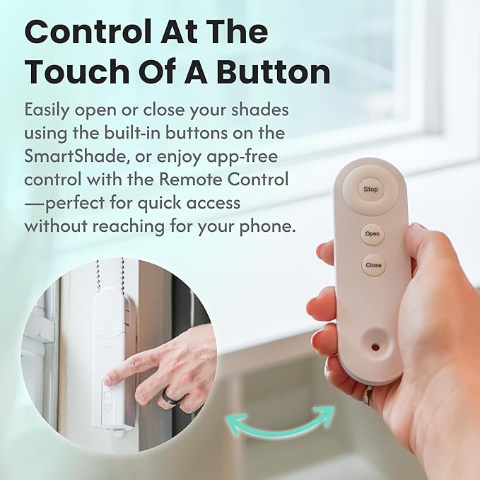 Aura Roller Smart Shade Driver, Remote Control & WiFi Dongle | Automate Existing Blinds | Beaded Window Shade Compatible | Rechargeable Long-Life Battery | Set Up Schedules | Hands Free Voice Control