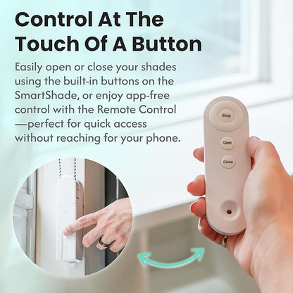 Aura Roller Smart Shade Driver, Remote Control & WiFi Dongle | Automate Existing Blinds | Beaded Window Shade Compatible | Rechargeable Long-Life Battery | Set Up Schedules | Hands Free Voice Control
