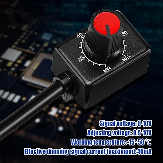 5 PCS DC 0/1-10V Knob LED Dimmer Rotary Knob Controller Mini Switch Infinitely Adjustable Light Level with Scale Electronic LED Driver Controls Indoor Lighting, Grow Lights
