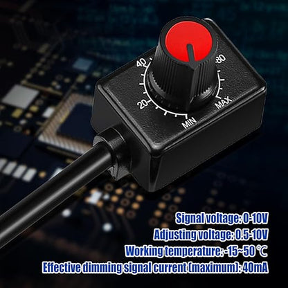 5 PCS DC 0/1-10V Knob LED Dimmer Rotary Knob Controller Mini Switch Infinitely Adjustable Light Level with Scale Electronic LED Driver Controls Indoor Lighting, Grow Lights