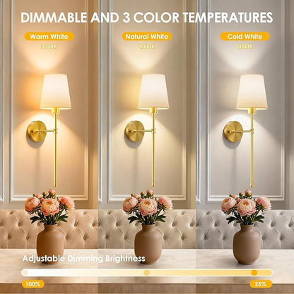 OCATO Battery Operated Wall Sconce: 10000mAh Wireless Wall Sconces Set of Two Rechargeable Lamp Dimmable Magnetic Lights with 7 RGB Colors and Remote Home Decor Walls Decor for Bedroom Living Room