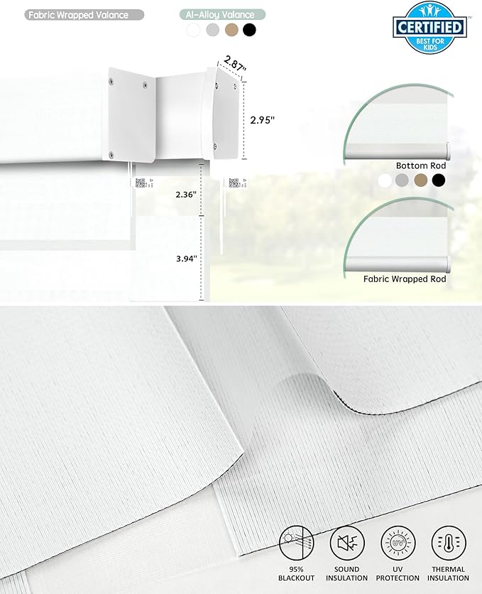 Yoolax Smart Blinds Motorized Matter Zebra Blinds Compatible with Alexa, Google Home, Apple Homekit,Window Shades Blackout Electric Custom Roll Up Indoor Cordless Zebra Shades for Home(Striped Ivory)