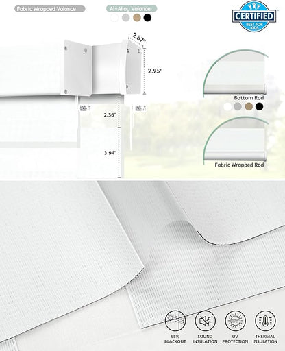 Yoolax Smart Blinds Motorized Matter Zebra Blinds Compatible with Alexa, Google Home, Apple Homekit,Window Shades Blackout Electric Custom Roll Up Indoor Cordless Zebra Shades for Home(Striped Ivory)