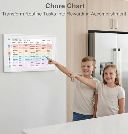 Digital Calendar, 15.6 inch Smart Wall Planner with Touch Screen, Electronic Calendar & Chore Chart Full HD Interactive Display for Family Schedules, Kid Activities Organizer Housework To-do List Reminder
