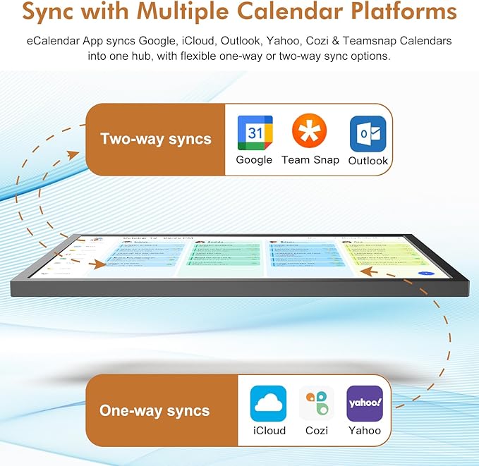 32" Smart Digital Calendar for-Family-Business-Planner - Electronic Calendar for Business Chore Chart, Touchscreen Display for Family Schedules, Auto-Sync Google iCloud Outlook Calendars for Kid Adult