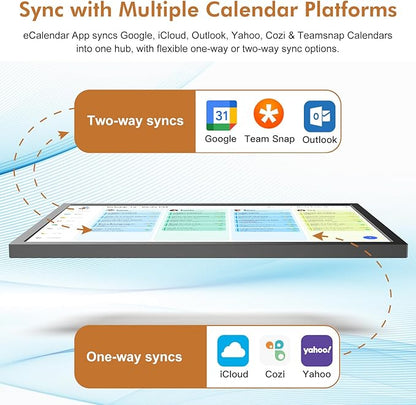 32" Smart Digital Calendar for-Family-Business-Planner - Electronic Calendar for Business Chore Chart, Touchscreen Display for Family Schedules, Auto-Sync Google iCloud Outlook Calendars for Kid Adult