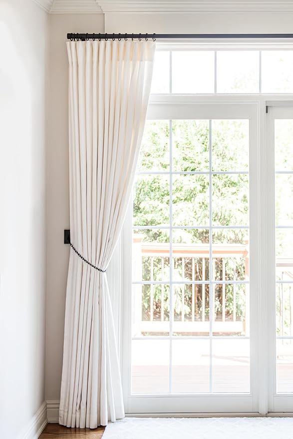 BlastHome® Non-Adjustable Luxury Extra Long Curtain Rod, 1 ¼” Rod Set, 16 foot Fixed Length (Four Rods Connect for a Seamless Look), Brushed Dark Brown
