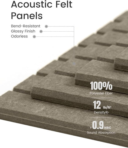 Large Felt Bulletin Board 48" x 36" Cork Board Alternative-12 Pack with 70 Safe Removable Adhesive Tabs, Cork Boards for Walls Cork Board for Home Office Classroom Pin Board-Earth Brown