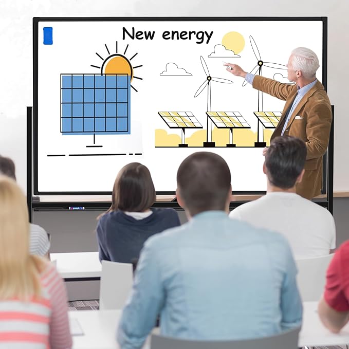 Large Dry Erase White Board with Rolling Stand 72"x48" Double-Sided Mobile Magnetic Whiteboard on Wheels, Including 3 Magnetic Erasers, 7 Markers, 30 Magnets