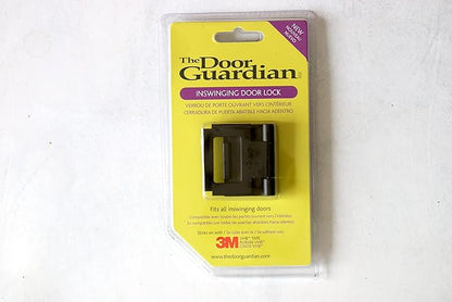 The Door Guardian - Door Lock for in-Swinging Doors, Home Security Latch Device, Childproof, Easy to Install (Black)