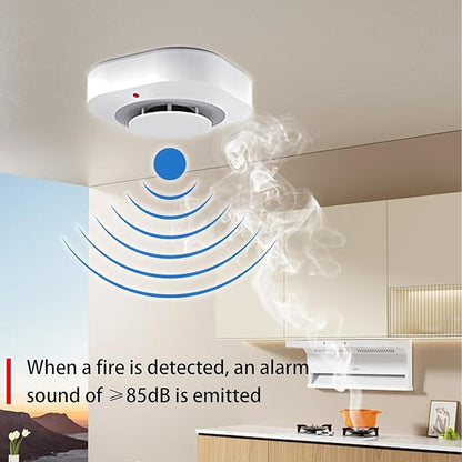 COHANSHANsmoke Detector,Smoke Alarm,fire Alarms Smoke detectors,(Sensor Life of 10 Years) complies with UL Certification,fire Alarm,Smoke detectors,360°Intelligent Detection,Wireless Installation(1)