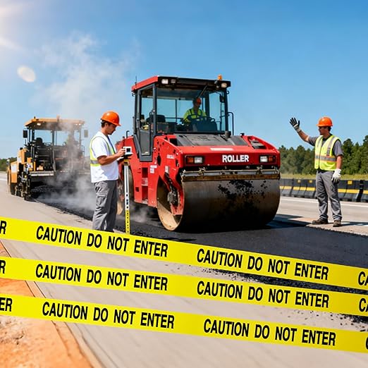 Caution DO NOT Enter Tape – 3 Inch x 1000 Feet | Bright Safety & Hazard Tape with Bold Black Text for Construction, Events, and Dangerous Areas (Caution DO NOT Enter, 2 Pack)