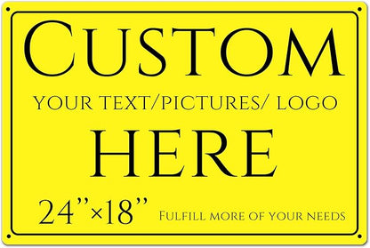 Custom Signs Outdoor Metal, personalized metal sign，Reflective，night visibility，Aluminum Weatherproof Metal Sign Multiple Sizes, Customize for Office, Business, Workplace, office, Home, Delivery Signs(24*18 Inch)